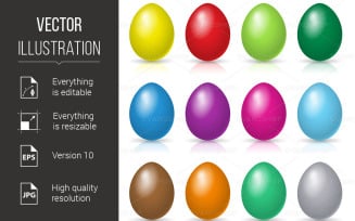 Easter Eggs Set - Vector Image