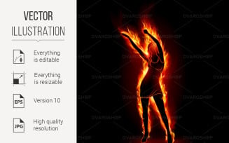 Fiery Girl - Vector Image