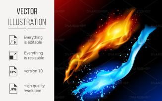 Fire and Water - Vector Image