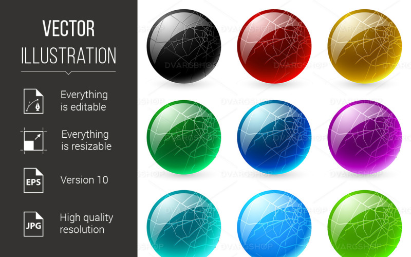 Glossy Spheres - Vector Image Vector Graphic