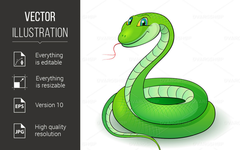 Green Snake - Vector Image Vector Graphic
