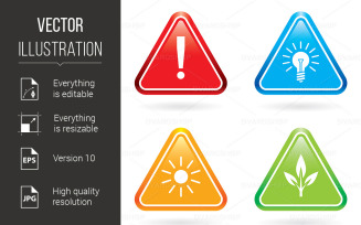 Triangle Signs or Icons - Vector Image
