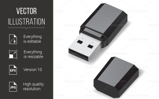 USB Flash Drive - Vector Image