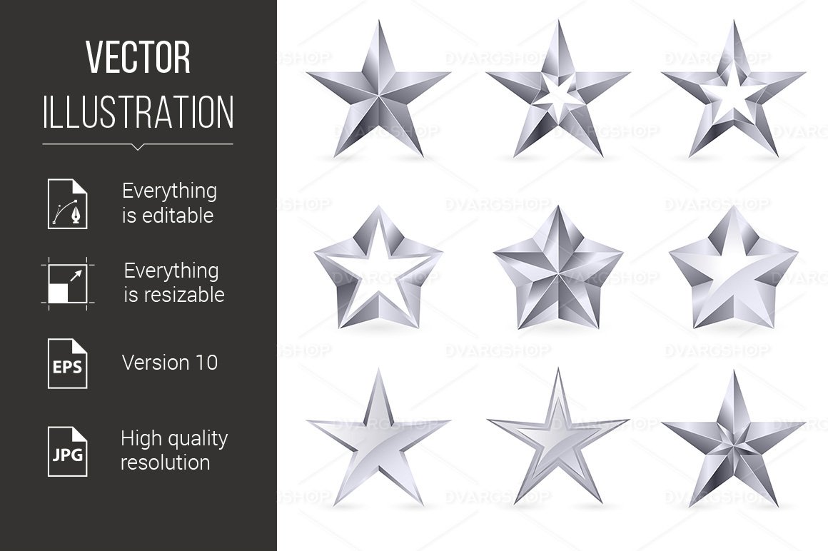 Kit Graphique #116439 Silver Stars Divers Modles Web - Logo template Preview