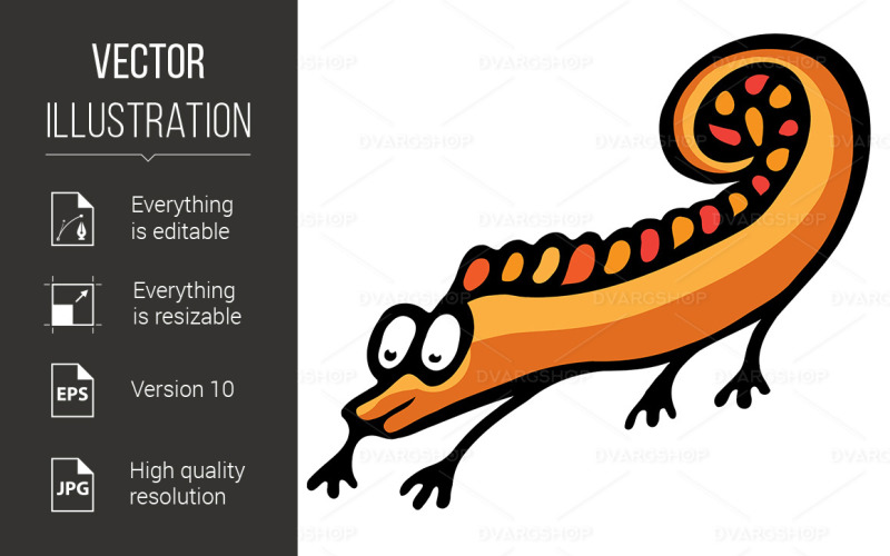 Abstract Painted Gecko - Vector Image Vector Graphic