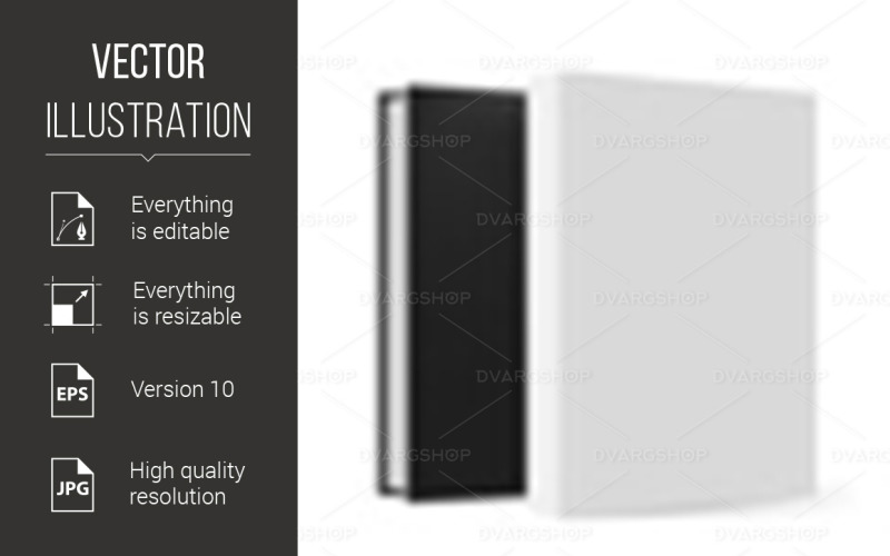 Black and White Books - Vector Image Vector Graphic