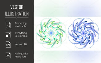 Blue and Green Vortex - Vector Image