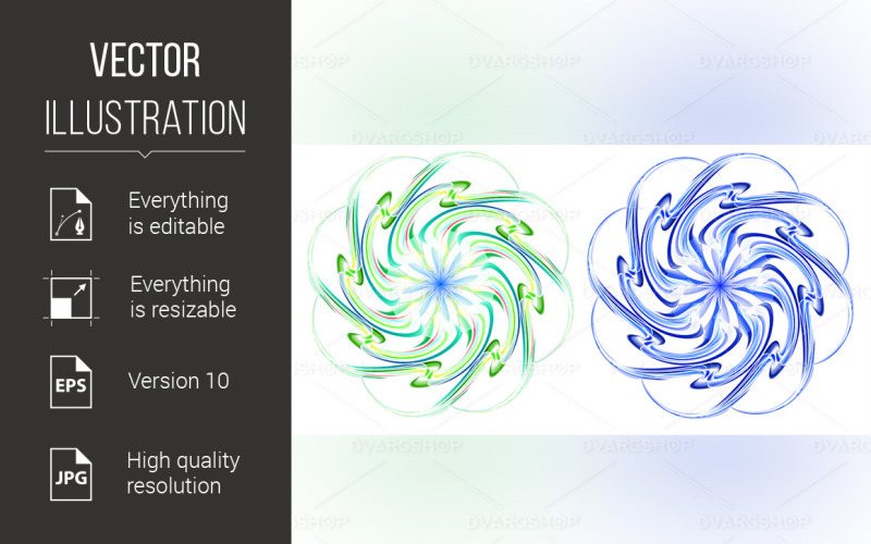 Blue and Green Vortex - Vector Image Vector Graphic