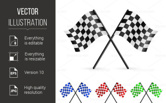 Checkered Flags - Vector Image