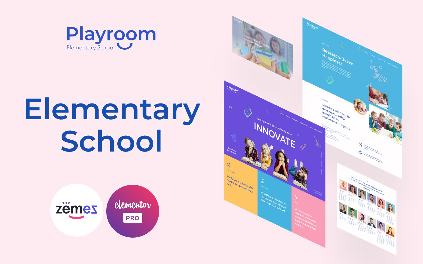 "Playroom - Elementary School" Responsive Elementor Template №116425