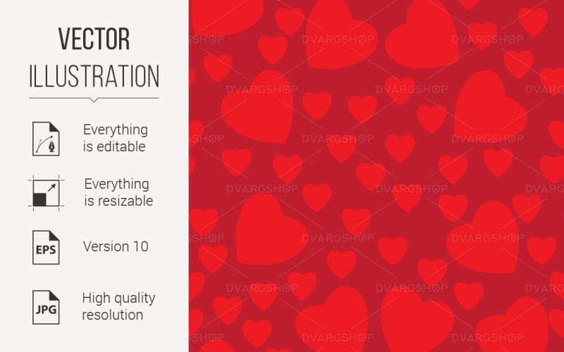 Seamless Texture of Hearts - Vector Image Vector Graphic