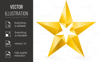 Shiny Gold Star - Vector Image