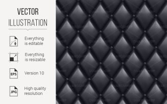 Black Leather Background - Vector Image
