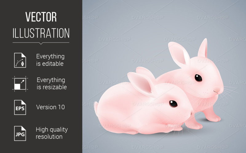 Bunnies - Vector Image Vector Graphic