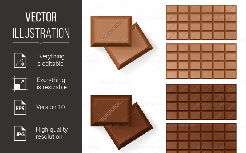 Chocolate Bars - Vector Image Vector Graphic