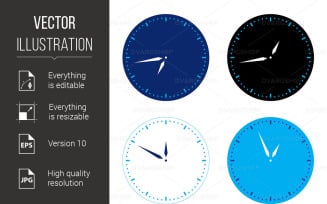 Different Colors Clock Set - Vector Image
