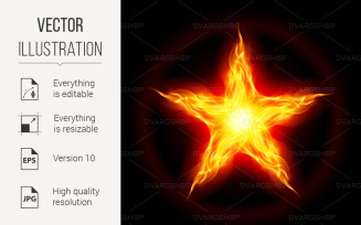 Fire Star - Vector Image