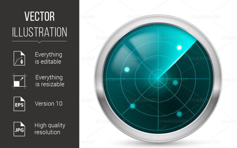 Radar Icon - Vector Image Vector Graphic