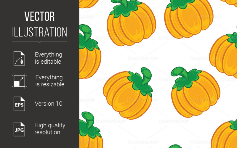 Seamless Texture of an Orange Pumpkin - Vector Image Vector Graphic