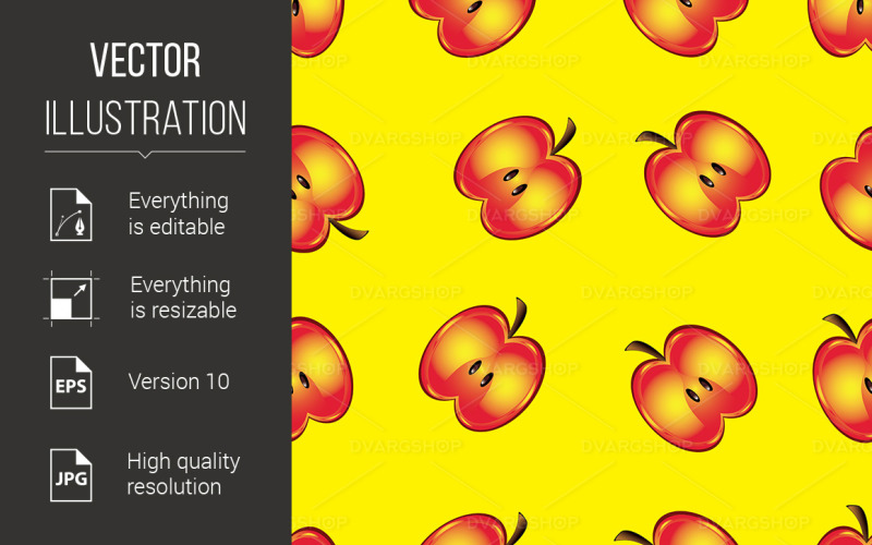 Seamless Texture of Red Apples - Vector Image Vector Graphic
