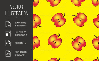 Seamless Texture of Red Apples - Vector Image