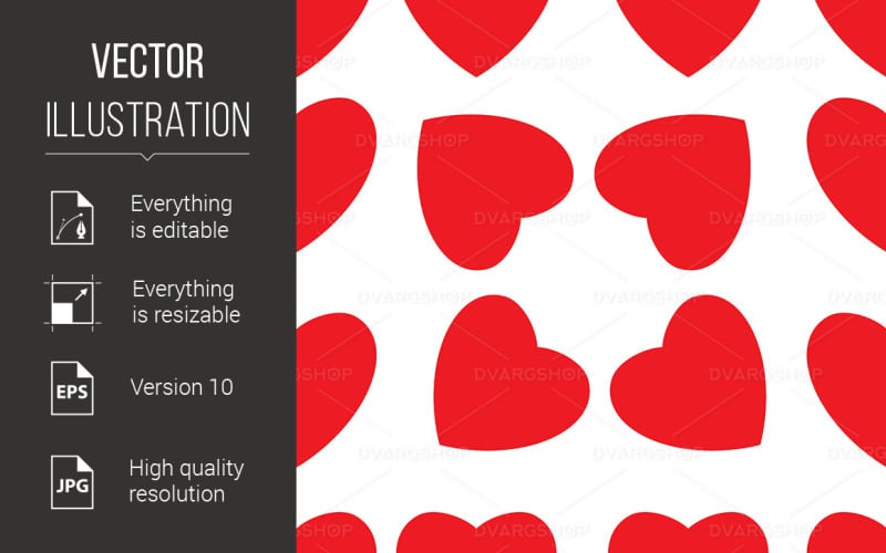 Seamless Texture of Red Hearts - Vector Image Vector Graphic