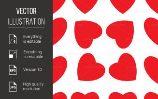 Seamless Texture of Red Hearts - Vector Image