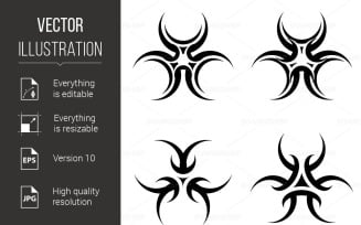 Set of Tattoos Symbol - Vector Image