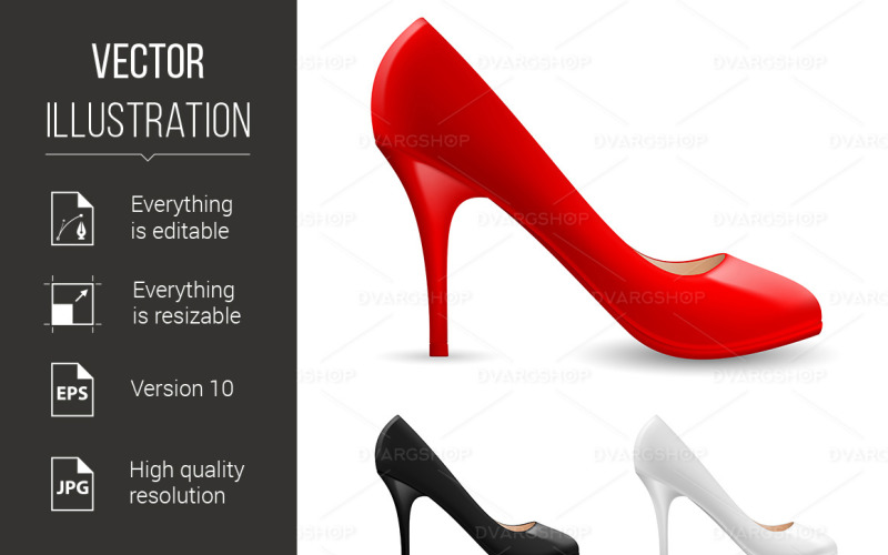 Womens Shoes - Vector Image Vector Graphic