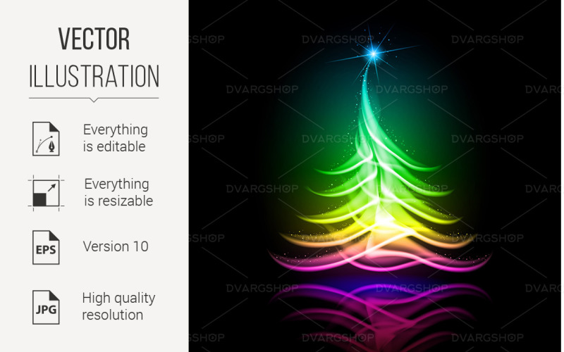 Abstract Design Christmas Tree - Vector Image Vector Graphic