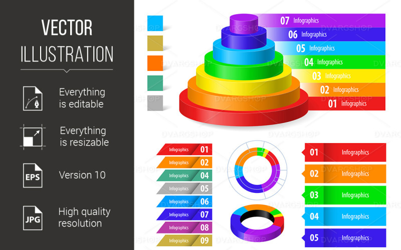 Color Infographic - Vector Image Vector Graphic