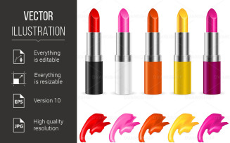 Colorful Lipstick - Vector Image