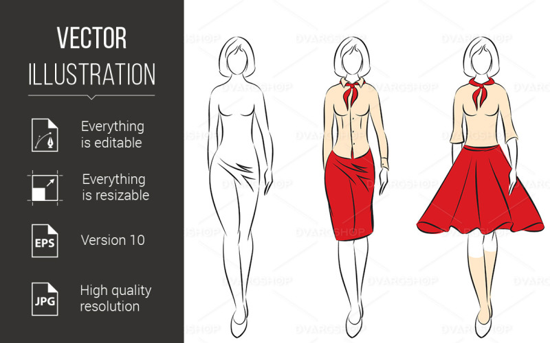 Fashion Models - Vector Image Vector Graphic
