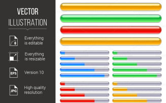 Indicator of Progress in Different Colors - Vector Image