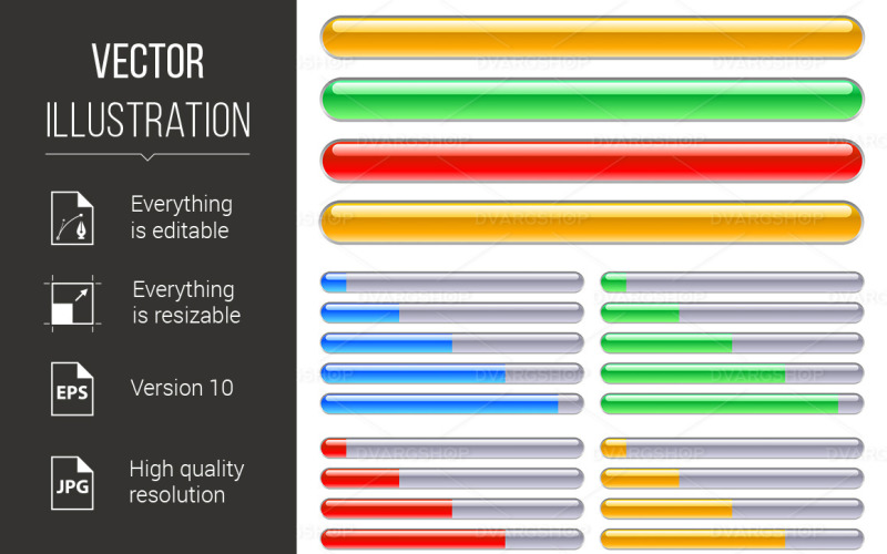 Indicator of Progress in Different Colors - Vector Image Vector Graphic