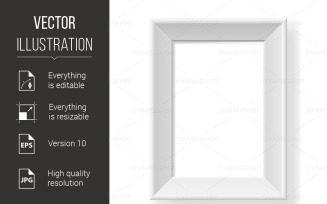 Realistic White Frame - Vector Image