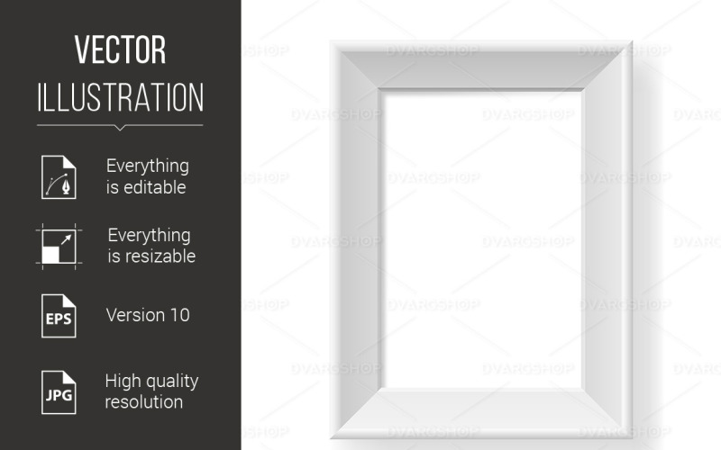 Realistic White Frame - Vector Image Vector Graphic