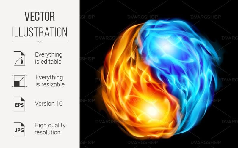 Symbol of Yin and Yang - Vector Image Vector Graphic