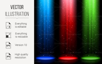 Three RGB Shafts of Light - Vector Image