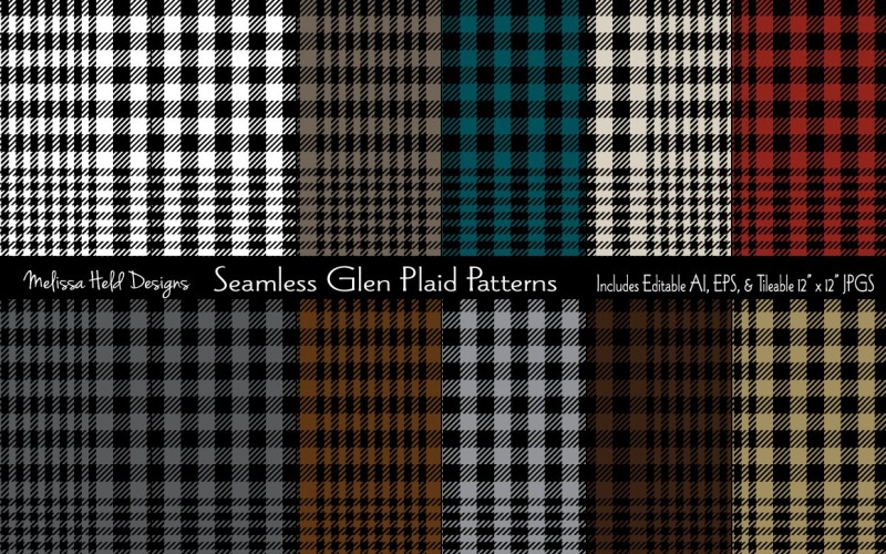 Seamless Glen Plaids Pattern