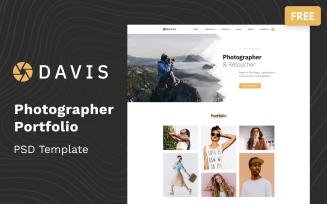 Davis - Photographer Portfolio Multipage Free PSD Template