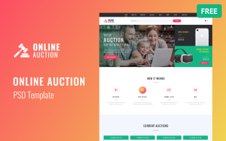 Online Auction Multipage Free PSD Template