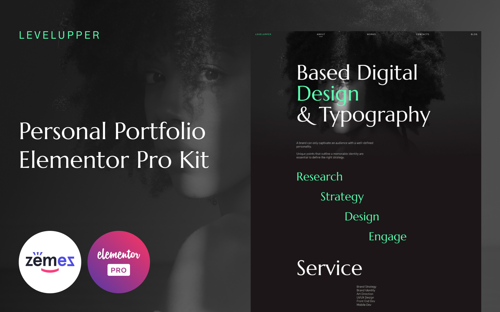 Plantilla Elementor "Levelupper - Web Portfolio" #116885