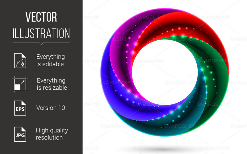 Colorful Spiral Ring - Vector Image Vector Graphic