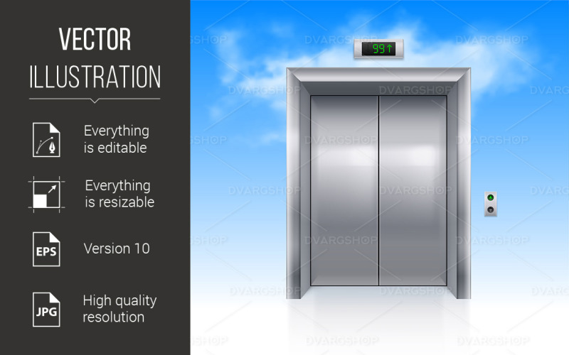 Elevator Doors - Vector Image Vector Graphic
