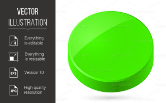 Green Disk - Vector Image
