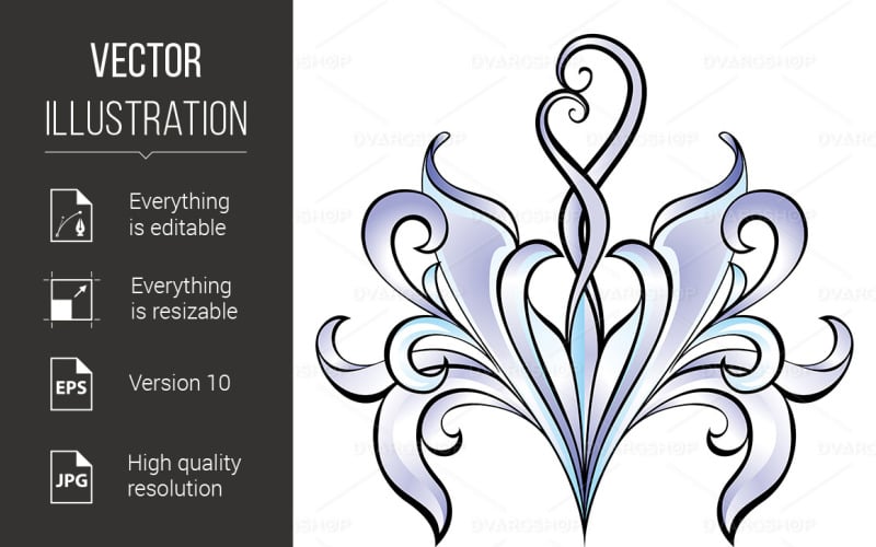 Light violet Floral Element for Design - Vector Image Vector Graphic