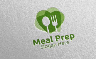 Meal Prep Healthy Food 10 Logo Template