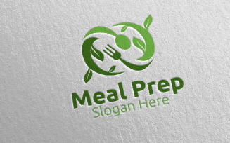 Meal Prep Healthy Food 4 Logo Template