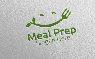 Meal Prep Healthy Food 5 Logo Template